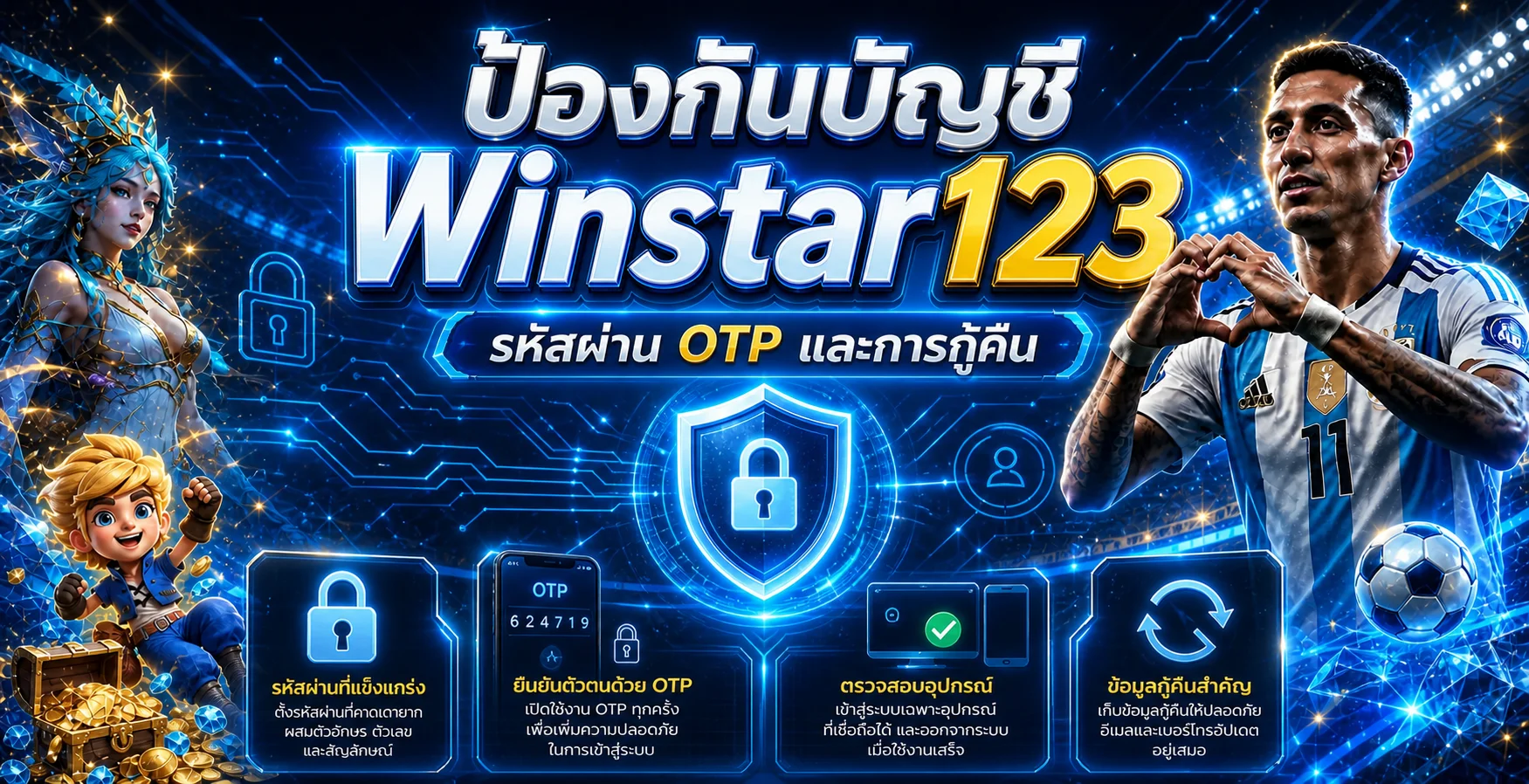 Winstar123 ป้องกันบัญชี รหัสผ่าน OTP และการกู้คืน
